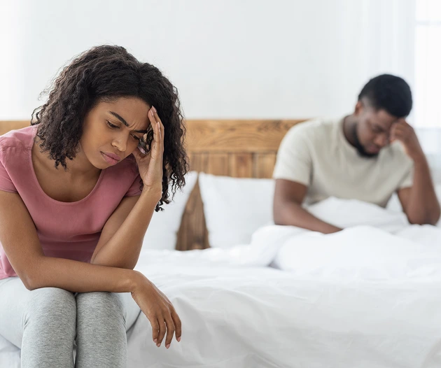 Couple facing relationship stress
