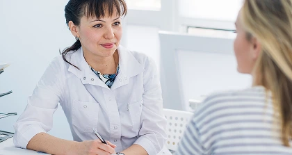 Female doctor advising patient