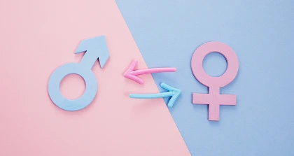 Gender transition concept arrows